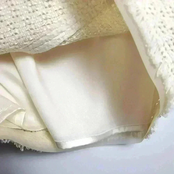 Elie Tahari Cream Geometric Tweed Miniskirt Pencil Skirt Size 2 EUC - Picture 3 of 12